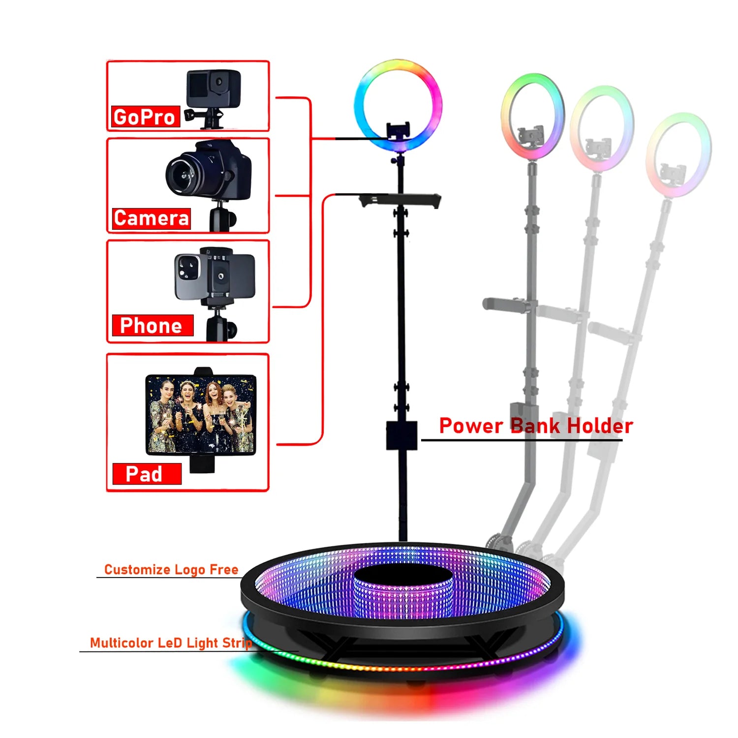 Deluxe 360 Full LED Photo Booth