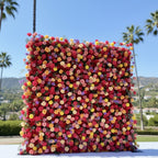 Pink, Orange & Yellow Wild Rose Premium Flower Wall - 121