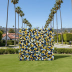 Blue and Yellow Wild Rose Sunflower Premium Flower Wall Backdrop - 286