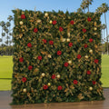 Red, Gold and Greenery Premium Flower Wall Backdrop - 299