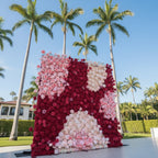 Pink & Red Cream Premium Rose Flower Wall - 106