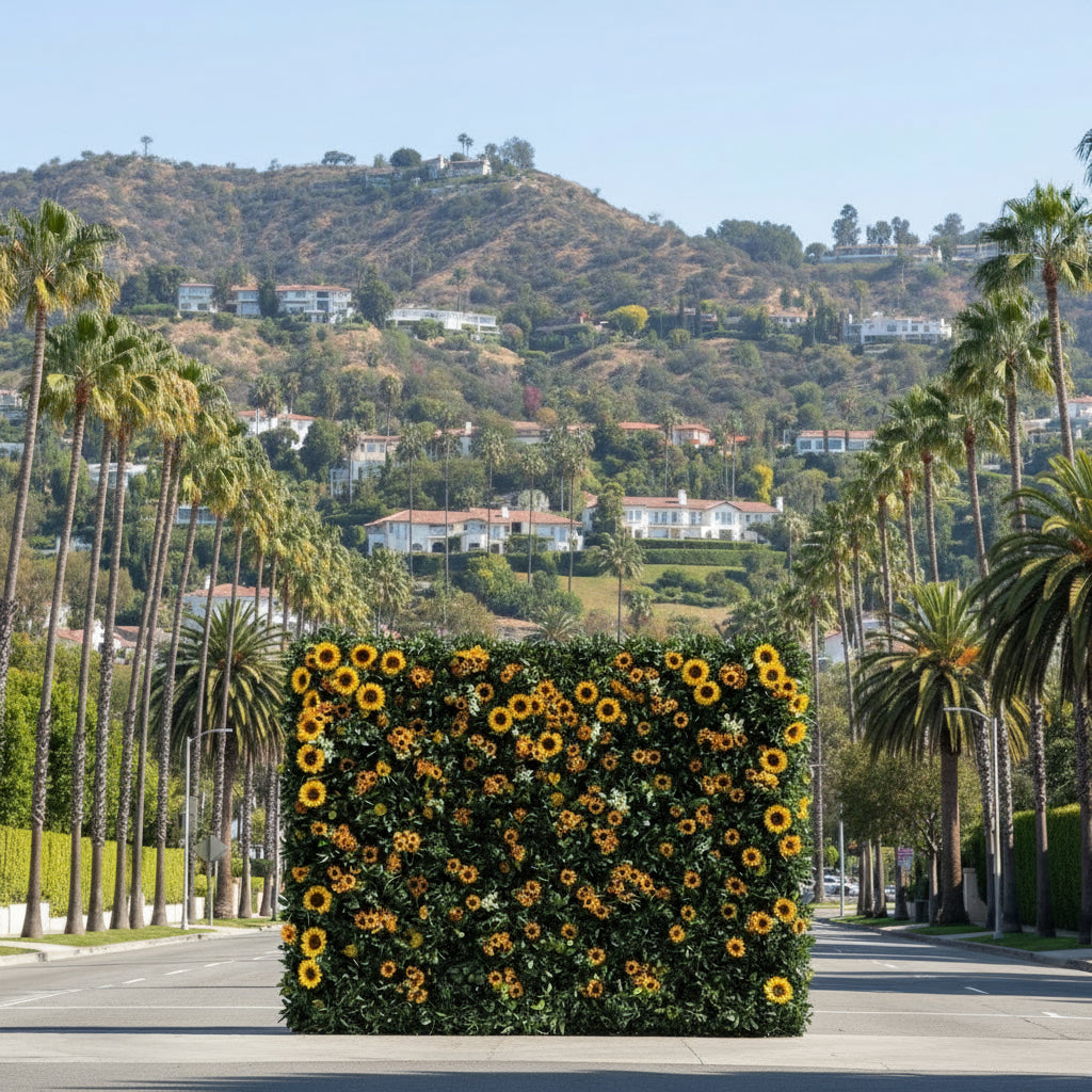 Premium Yellow & Greenery Sunflower Flower Wall - 514