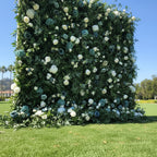 Into The Meadow Greenery Blue Rose Flower Wall - 055