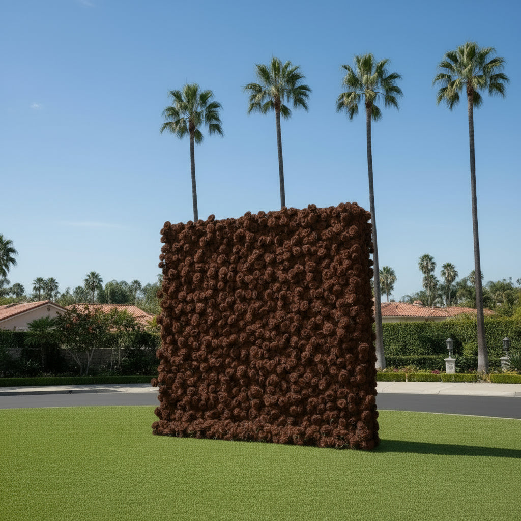 Chocolate Brown Wild Rose Flower Wall Backdrop - 244