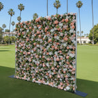Peach & White Wild Rose Premium Greenery Wall - 203