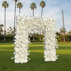 White Wild Rose Premium Floral Square Arch - 5001