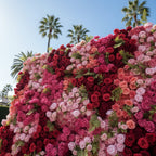 Red, Pink and Greenery Vine Premium Flower Wall - 256