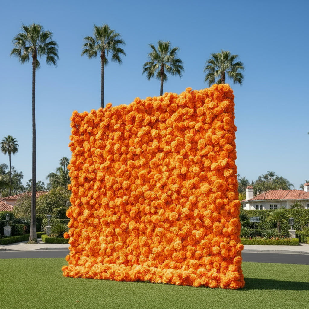 Orange Wild Rose Flower Wall Backdrop - 238