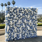 Dripping Florals Blue and White Premium Flower Wall - 145