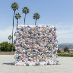 Pink, Blue & White Premium Flower Wall - 156