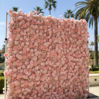 Light Pink & Tan Wild Rose Premium Flower Wall - 271