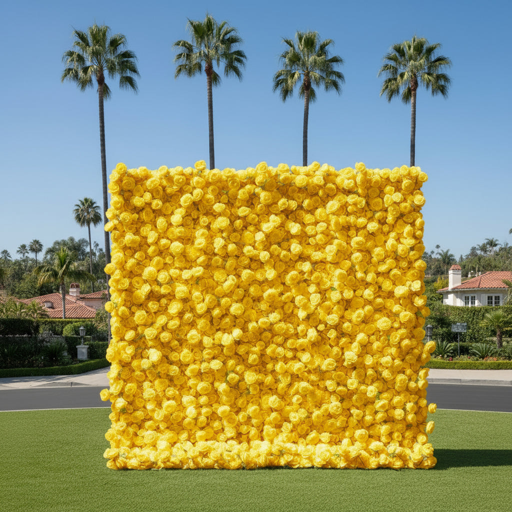 Yellow Wild Rose Flower Wall Backdrop - 254