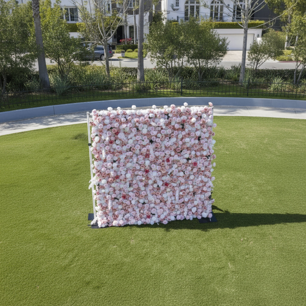 Light Pink with a Hint of Black Wild Rose Premium Flower Wall - 008