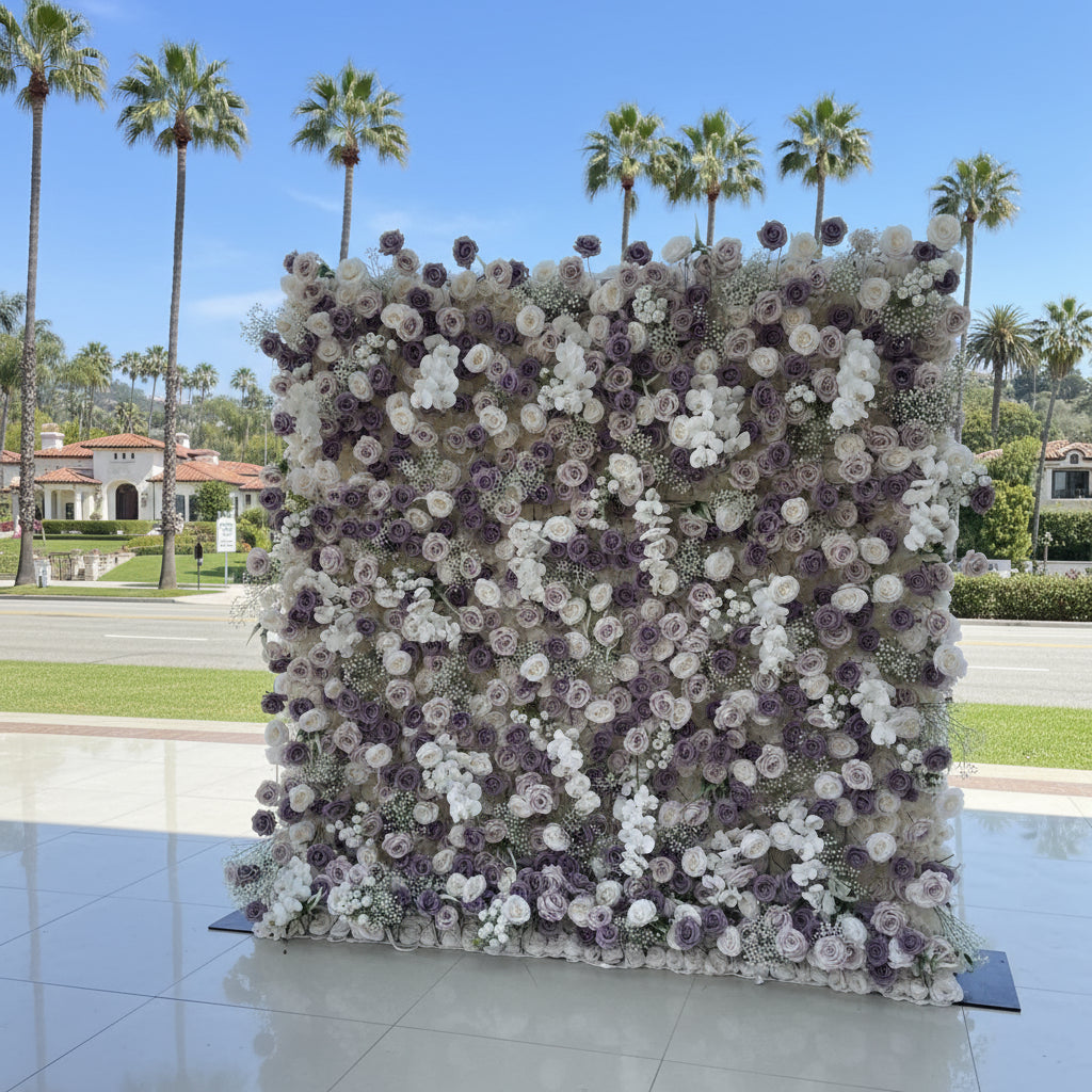 Babys Breath White. Purple Lavender Rose Flower Wall - 255