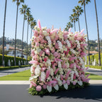 Dripping Pink and Cream Deluxe Premium Flower Wall Backdrop - 330