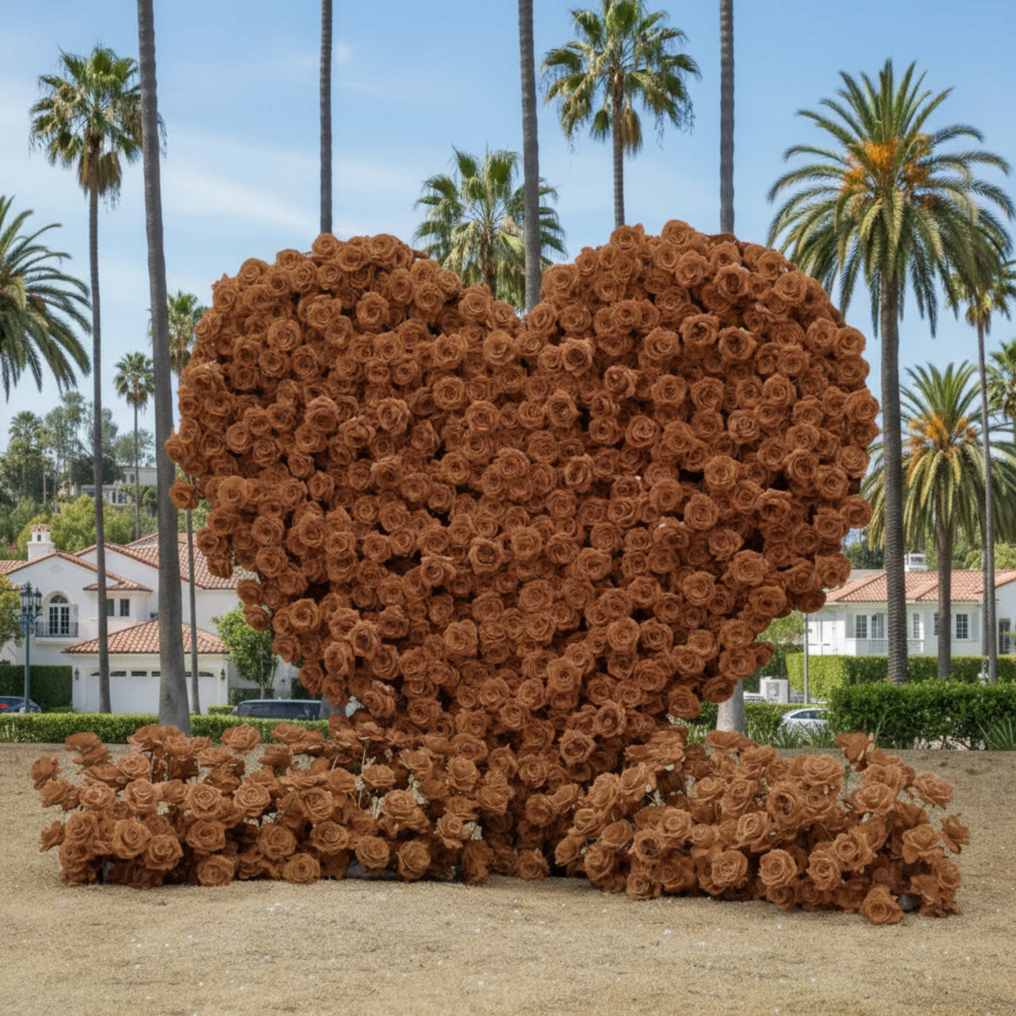 Brown Premium Wild Rose Heart Flower Arch #4911