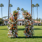 Purple, Orange and White Greenery Premium Flower Wall & Backdrops  - 4569
