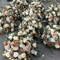 Brown & White Ivory Greenery Premium Flower Ball - 1018