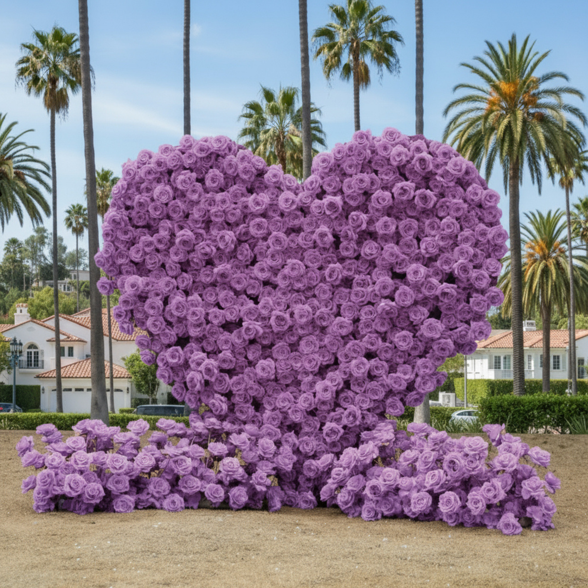 Light Purple Premium Wild Rose Heart Flower Arch #4912