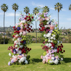 Red, Green, White and Purple 2 Piece Premium Flower Horn Arch Set - 4597