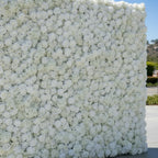 Classic White Rose Hydrenga Flower Wall - 001