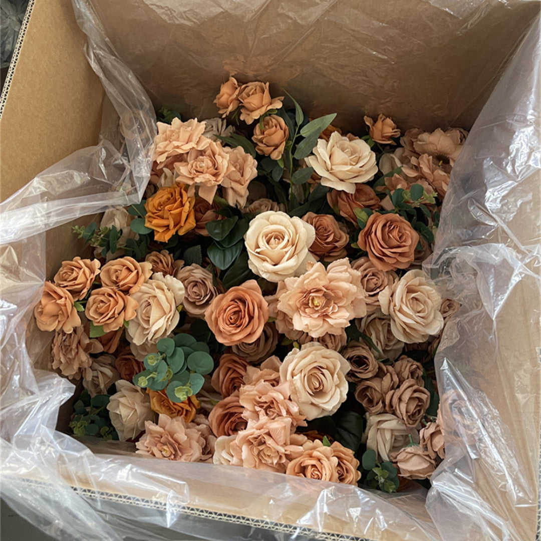 Brown, Tan and Orange Rose Premium Flower Ball - 1064