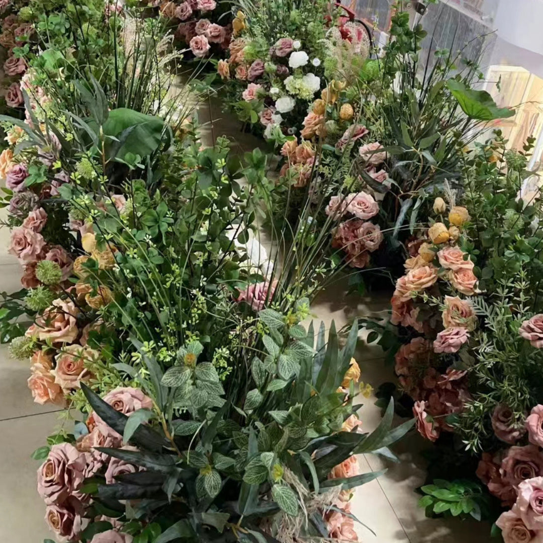 Peach, Pink Blush Wild Greenery Premium Flower Ball - 1017