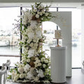 White, Cream, Brown Greenery Premium Floral Flower Arch - 4551