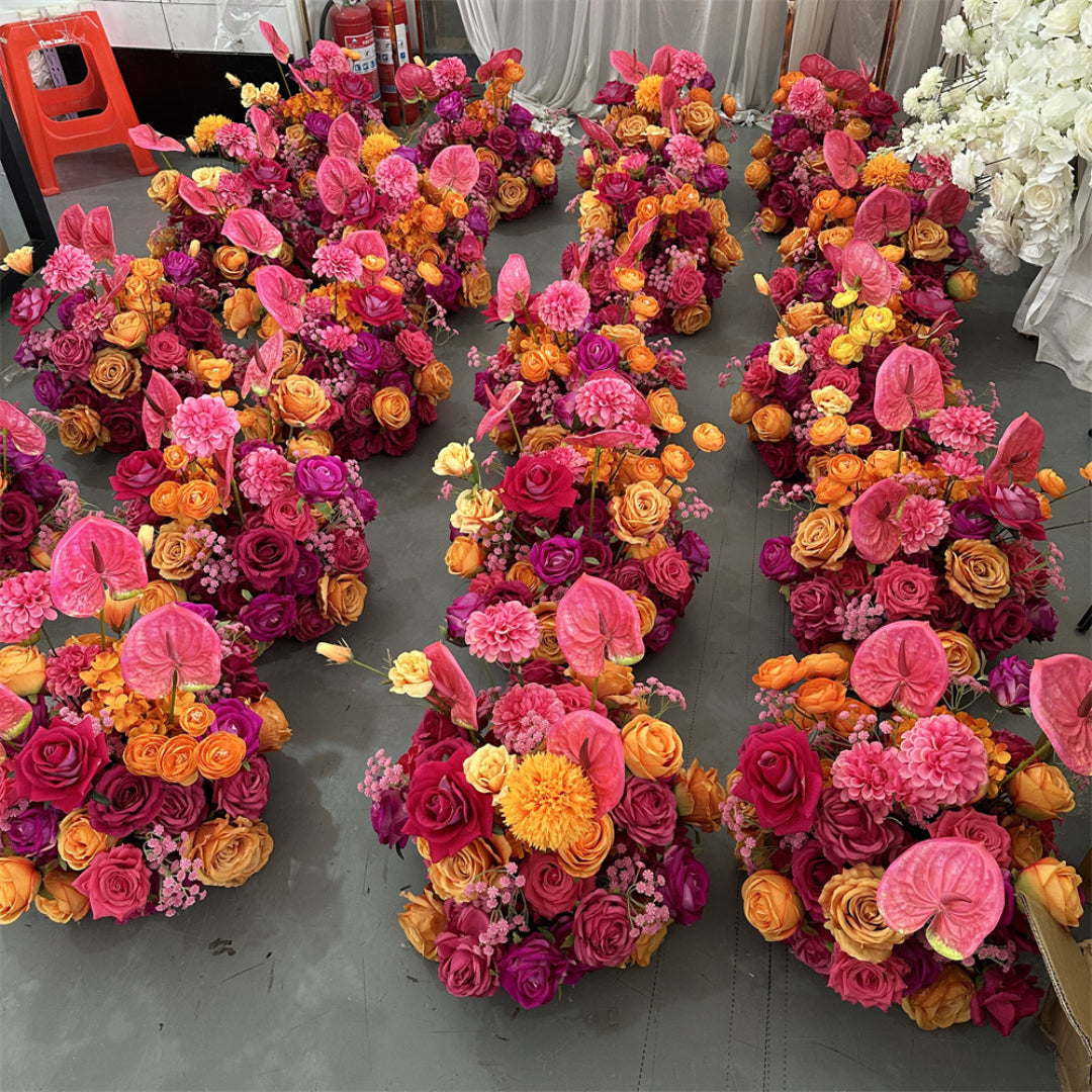 Hot Pink, Orange and Yellow Premium Flower Ball - 1072