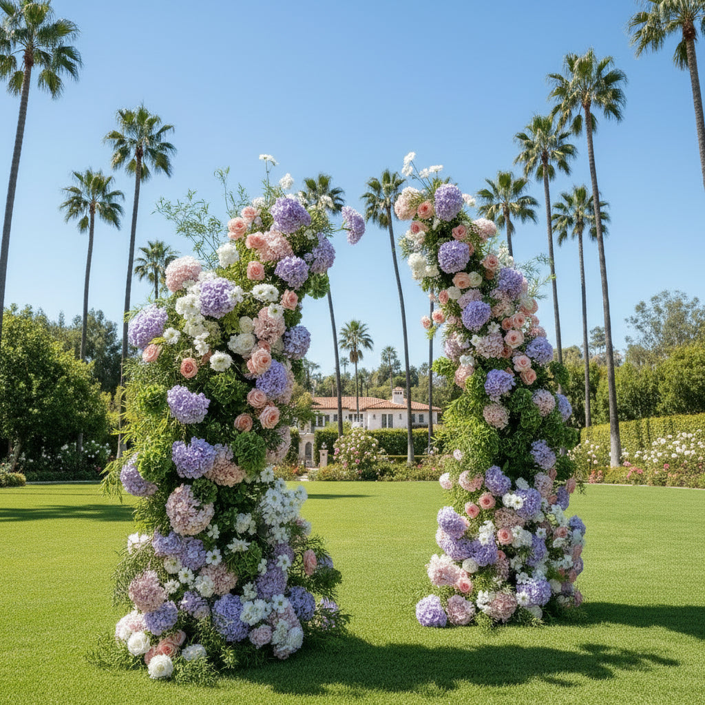 Purple, Pink, Green and White 2 Piece Premium Flower Arch Set - 4599