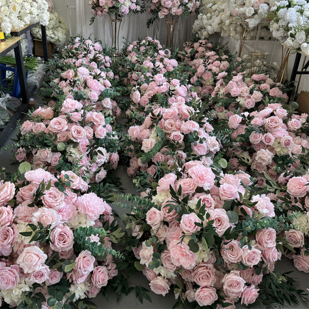Light Pink Wild Rose Greenery Premium Flower Ball - 1016