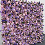 Purple & Pink Wild Rose Premium Greenery Flower Wall - 208