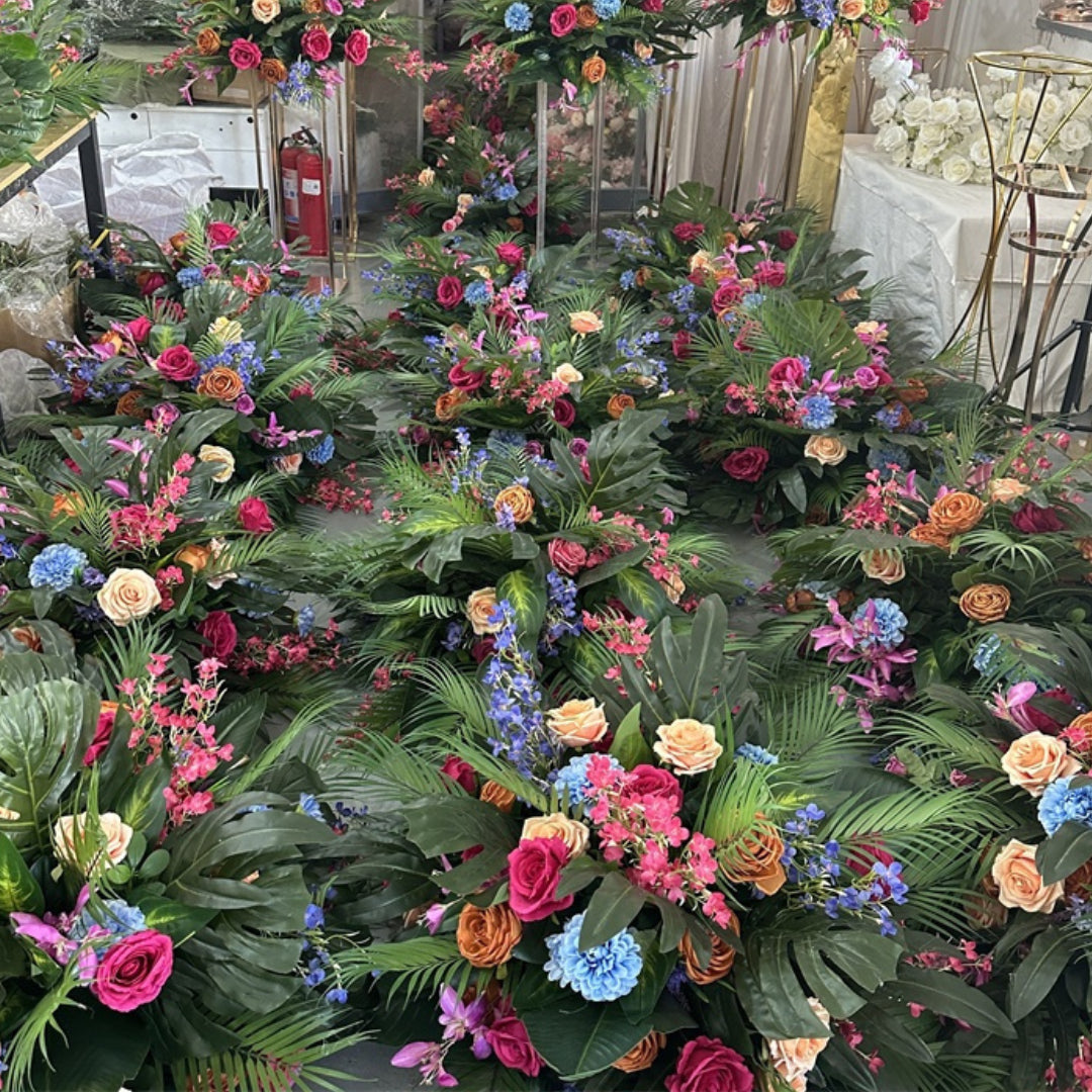 Blue, Pink, Purple, Orange Greenery Premium Flower Ball - 1075