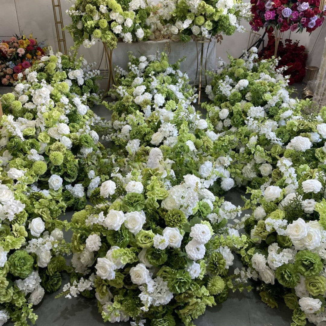 Bright Green & White Premium Flower Ball - 1071