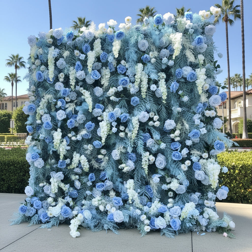 Into The Meadow Blue Rose Flower Wall - 057