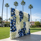 Babys Breath Dark Blue & White Rose Premium Flower Wall - 332