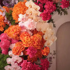 Pink, Orange, Red and Greenery Premium Floral Flower Arch - 4557