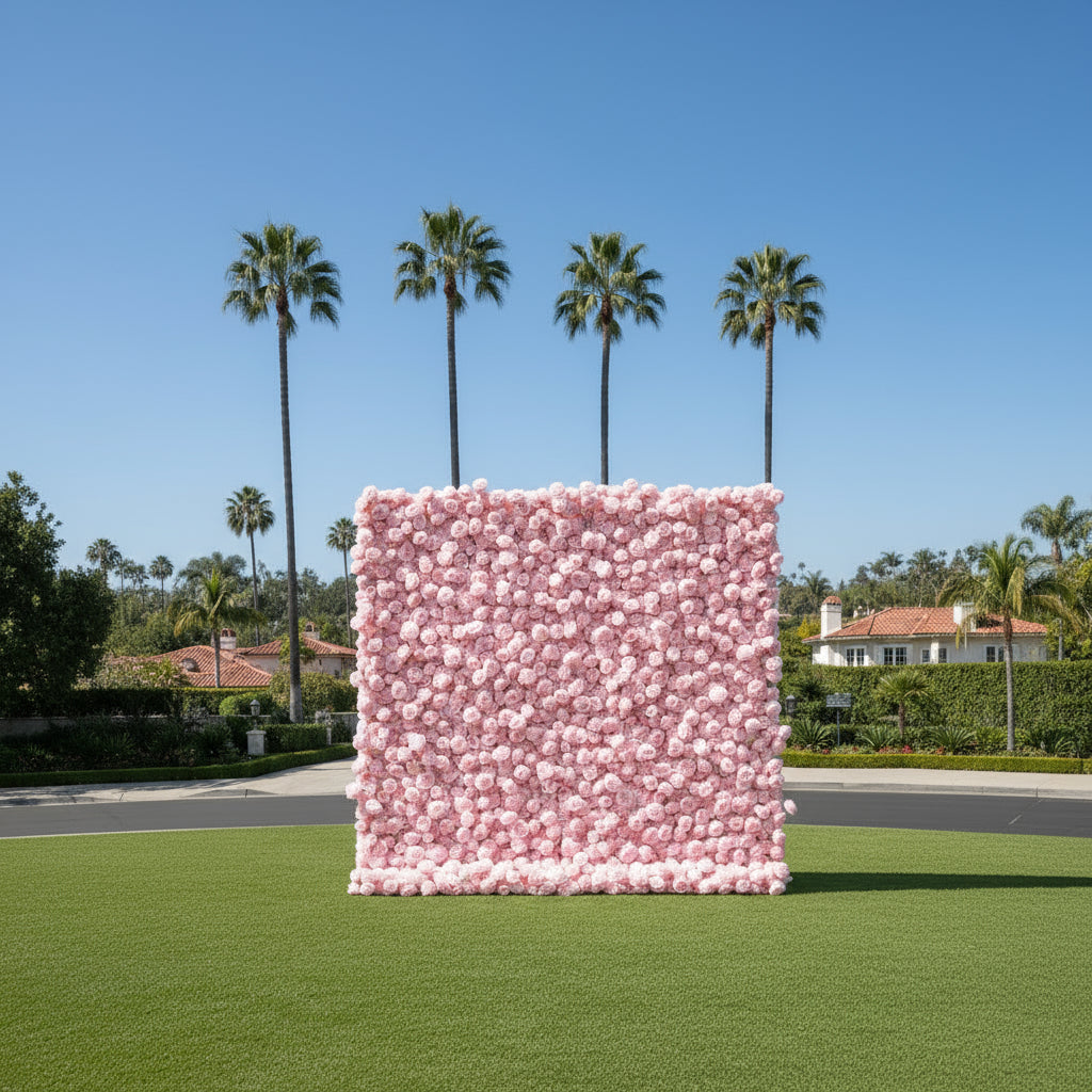 Light Baby Pink Wild Rose Flower Wall Backdrop - 259