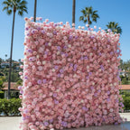 Baby's Breath Pink + Purple Rose Flower Wall - 068