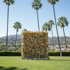Orange, Yellow and Peach Greenery Premium Flower Wall - 095