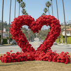 Red Premium Deluxe Rose Heart Flower Arch #4918