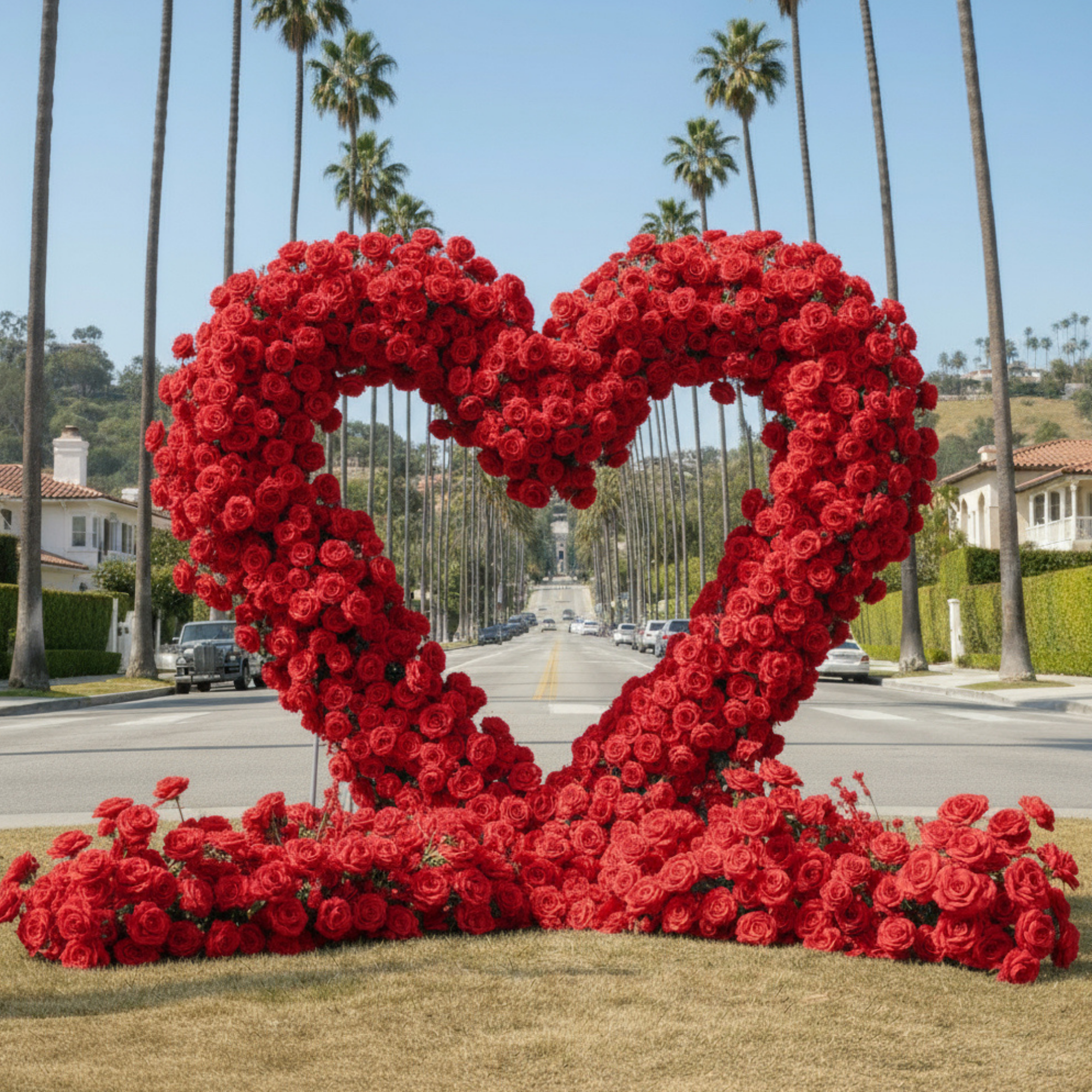 Red Premium Deluxe Rose Heart Flower Arch #4918