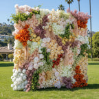 Dripping Pink, Green and Yellow Premium Flower Wall - 144