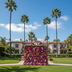 Dripping Florals Purple & Orange Premium Flower Wall - 119