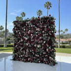 Deep Red, Pink and Greenery Premium Rose Flower Wall - 214
