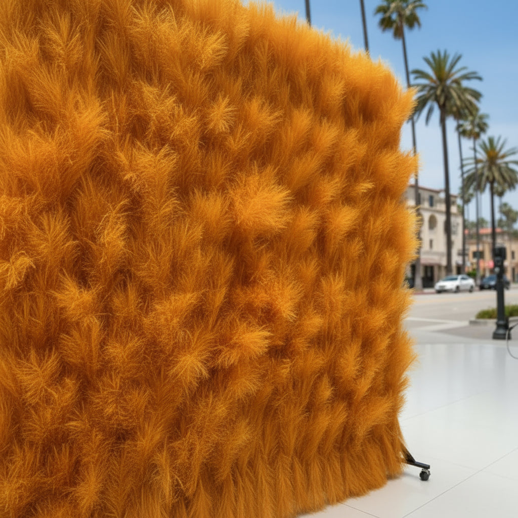 Burnt Orange Premium Pampas Grass Wall - 280