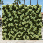 Dark and Light Green Hydregea Premium Flower Wall Backdrop - 333