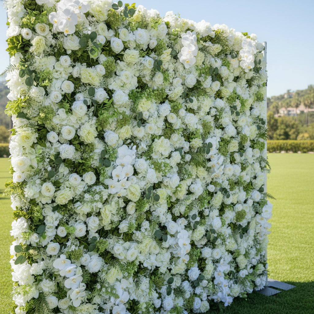 White Ivory Greenery Premium Flower Wall - 272