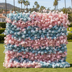 Pink & Blue Layer Premium Flower Wall - 108