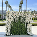 Dripping White Rose Premium Greenery Flower Wall - 533